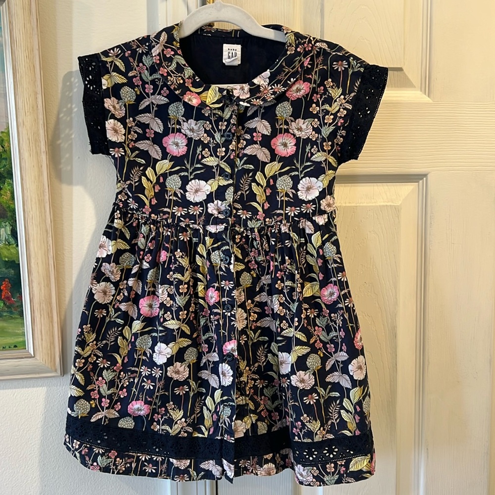 Gap Cotton Ruffle Floral Dress